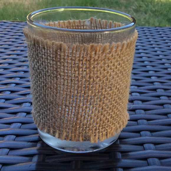 KIRKLANDS GLASS BURLAP VOTIVE CANDLE HOLDER - Picture 4 of 7